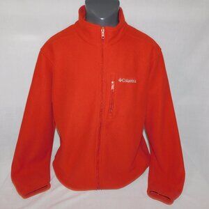 Columbia Mens XL Orange Omni Heat Hot Dots Full Zip Fleece Jacket Sweater